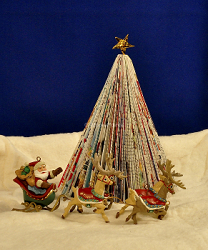 Sculptural-Reader's Digest Tree with Santa